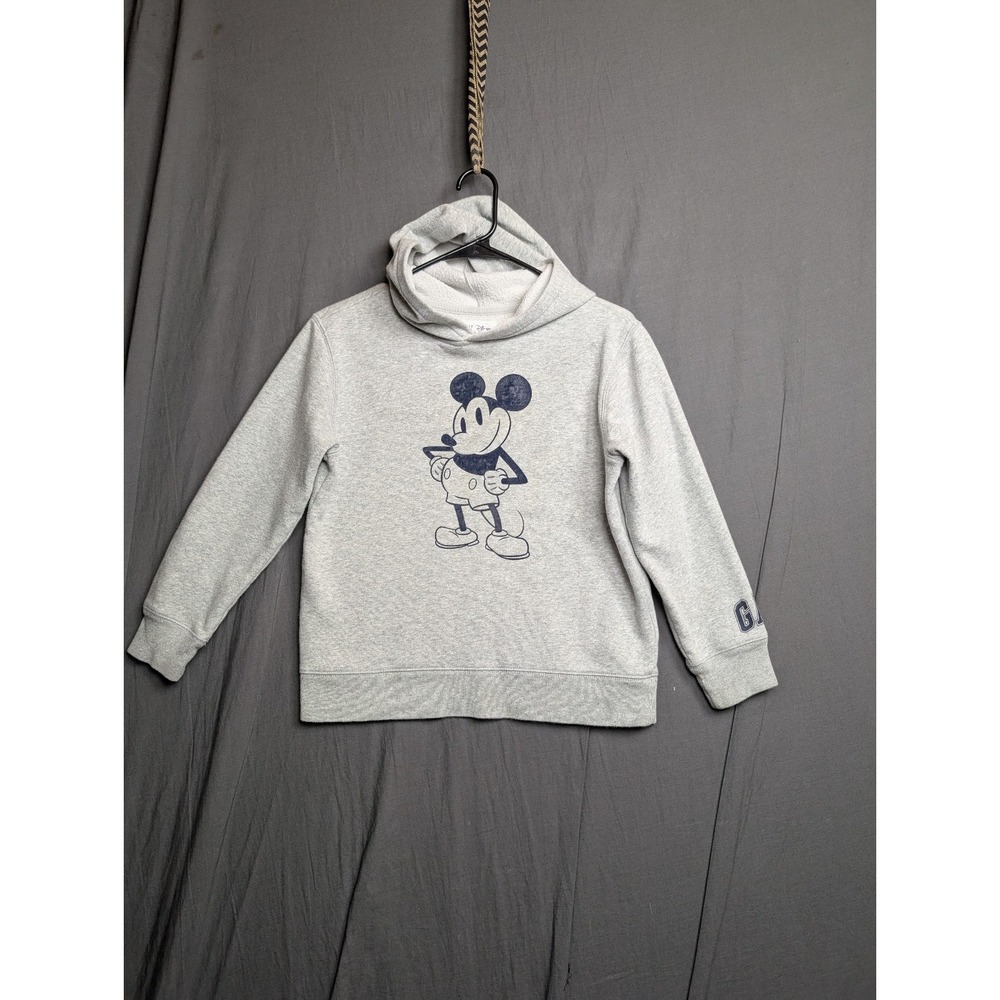 Disney Mickey Mouse Kids' Hoodie - Grey Pullover Sweatshirt - Size Medium‎
